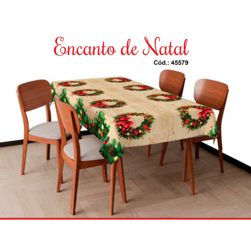 Toalha de Natal e Estampas Variadas Plástica Térmica Forro de Mesa 90 graus 4 , 6 , 8 ,10 ...