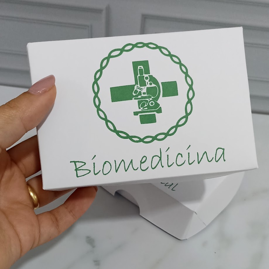 Caixa para 6 doces Lembrancinha Biomedicina Embalagem Festa Doces Sabonete
