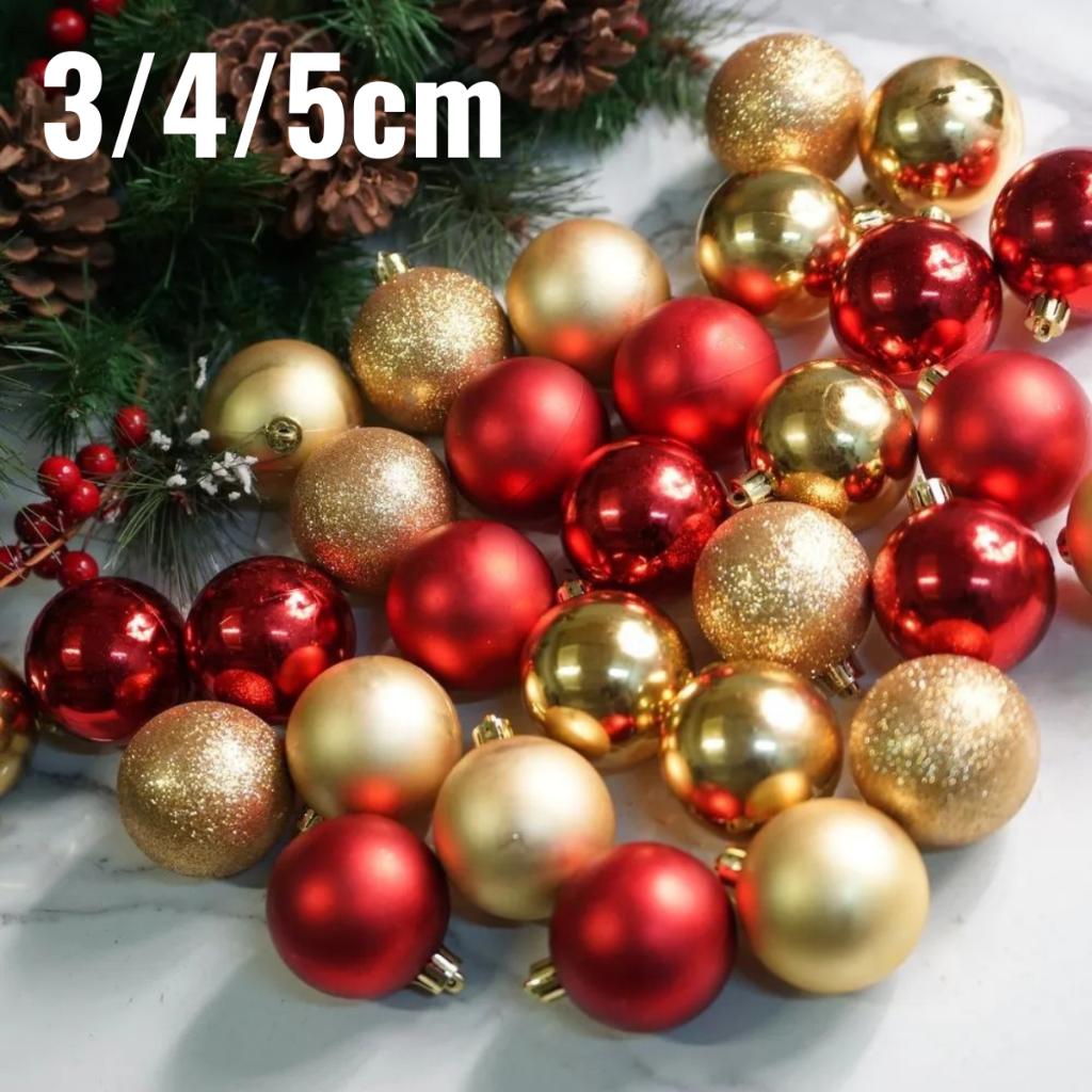 Kit Bolinhas de Árvore de Natal 3cm /4cm/5cm Mista Lisa Fosca Decoração Natalina Enfeites Natalinos