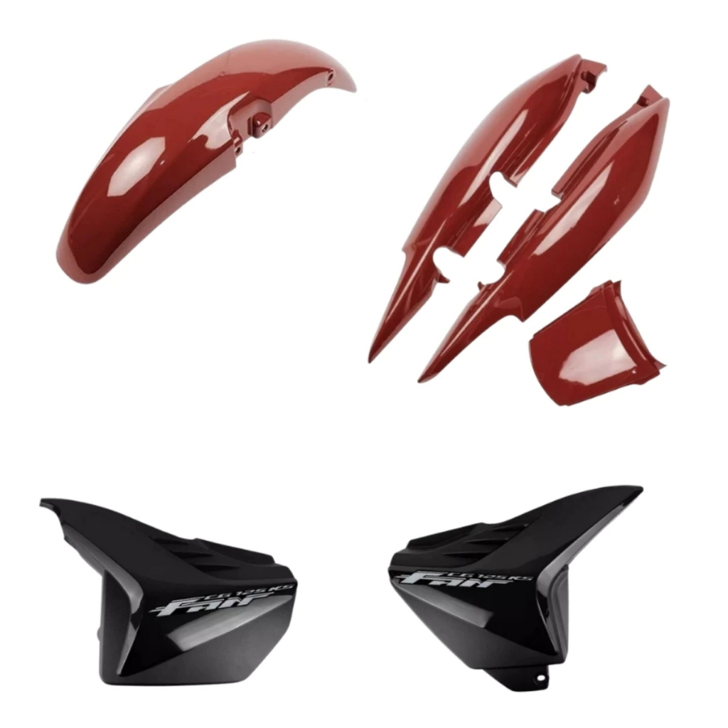 Kit Carenagem fan 125 Vermelha com adesivos 2009 2010 2011 2012 2013 es ks Com Brilho Envernizado em Oferta na Shopee