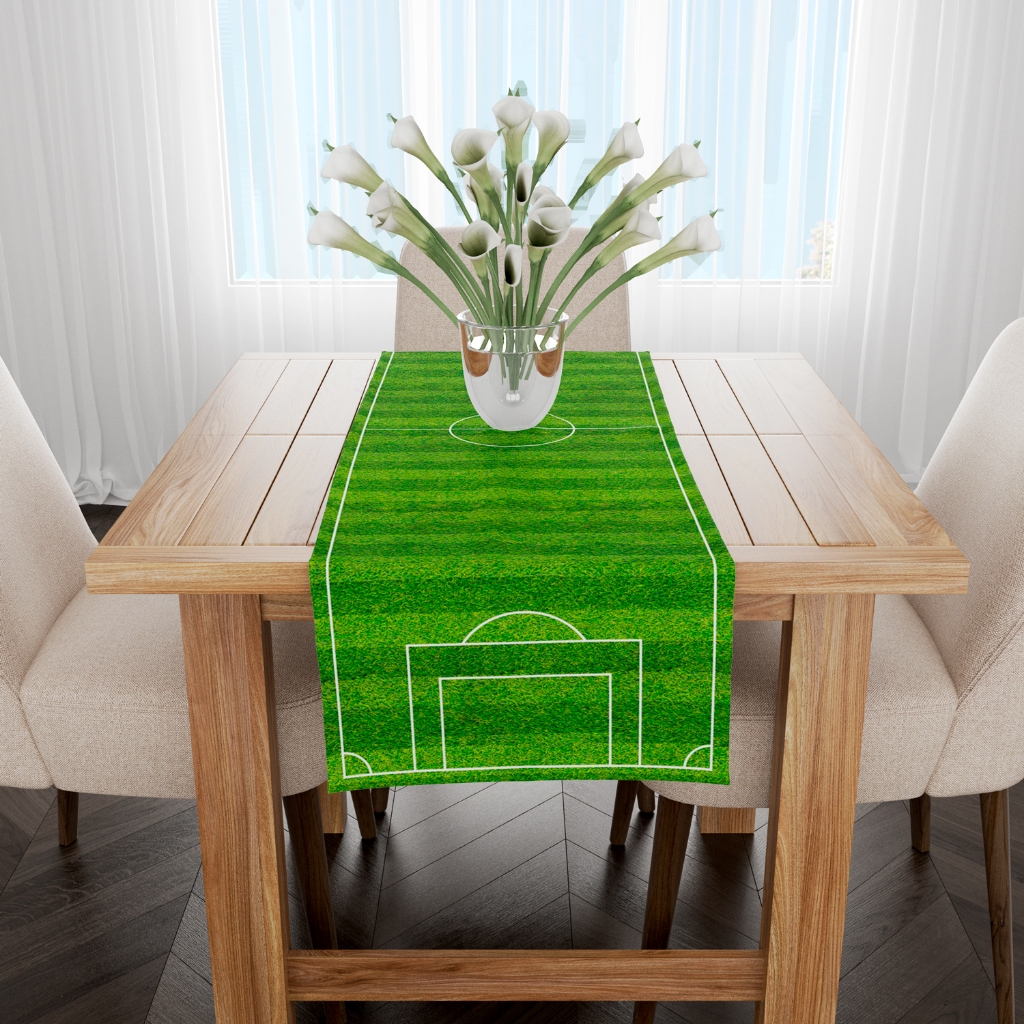 Trilho de Mesa Estampado Campo Futebol