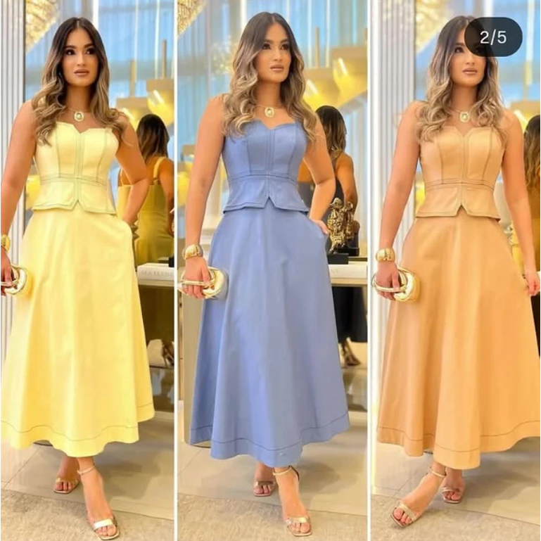 VESTIDO MIDI FEMENINO TECIDO SENS0RIAL MARRANT — imagem 1