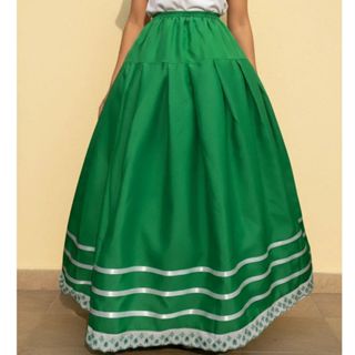 Saia Básica Verde Com Fitas Brancas Umbanda Candomblé Cabocla Oxóssi em Oferta na Shopee