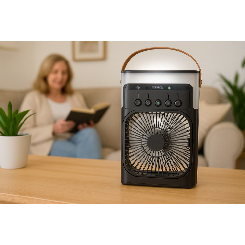 Climatizador Circulador Ventilador Portátil Led Bivolt Baixo Consumo Refrescamento Ambiente