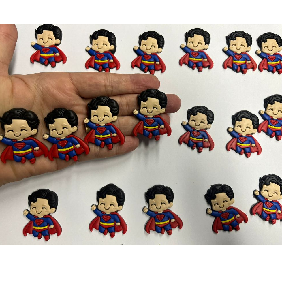 KIT APLIQUE EMBORRACHADO SUPER MAN OU FLASH PACTE COM 20 PEÇAS em Oferta na Shopee