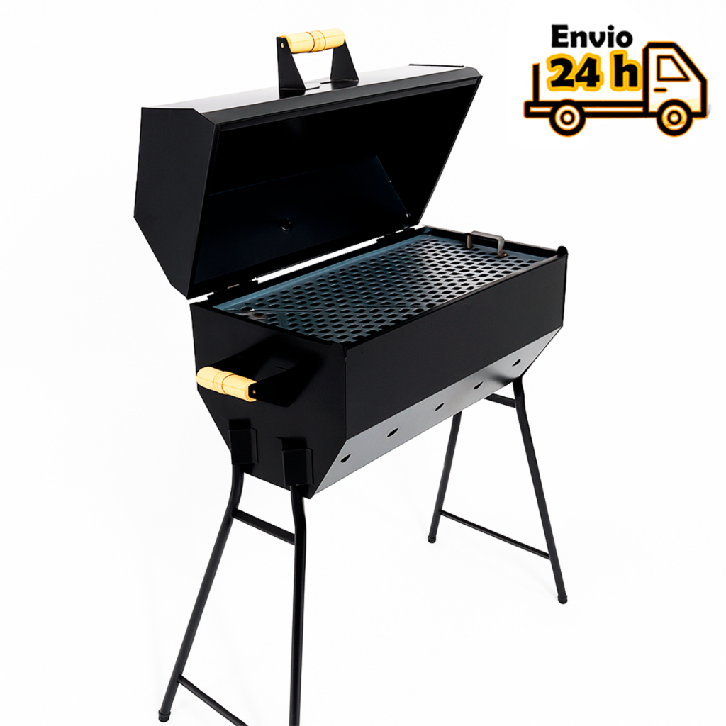 Churrasqueira Bafo Carvão Camping Varanda Casa 50x25cm Dois Modelos Aço Resistente Móvel e Portátil