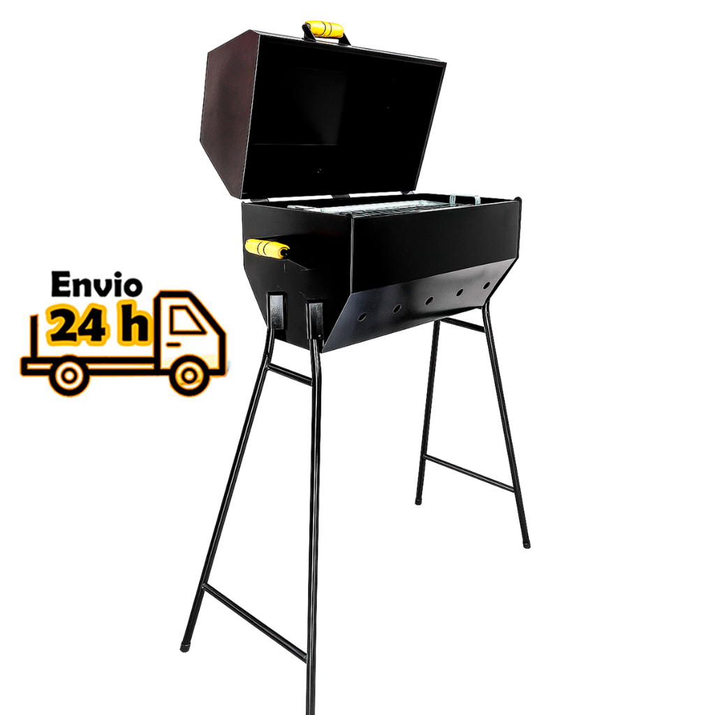 Churrasqueira Bafo Carvão Com Grelha e Pés 1,00 m de Altura em Aço Resistente e Robusta Espeteira em Oferta na Shopee