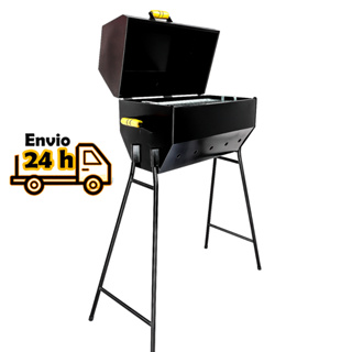 Churrasqueira Bafo Carvão Com Grelha e Pés 1,00 m de Altura em Aço Resistente e Robusta Espeteira em Oferta na Shopee