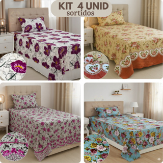 6 kit de Jogo de Cama solteiro 2 Peças Estampado com Fronha 6 UNIDADES (SORTIDOS) – Microfibra em Oferta na Shopee