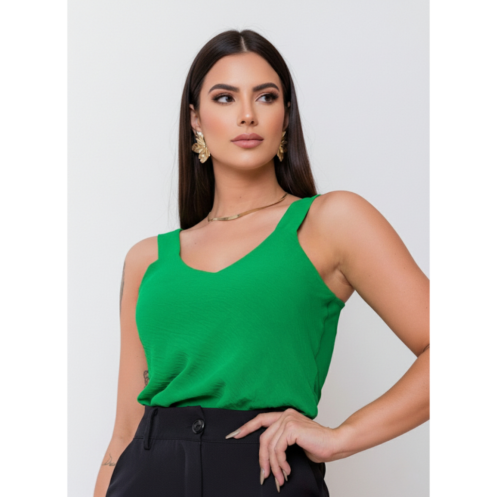 Blusa Regata Alça Larga Feminina Tecido Duna Blusinha Alça Grossa Básica em Oferta na Shopee