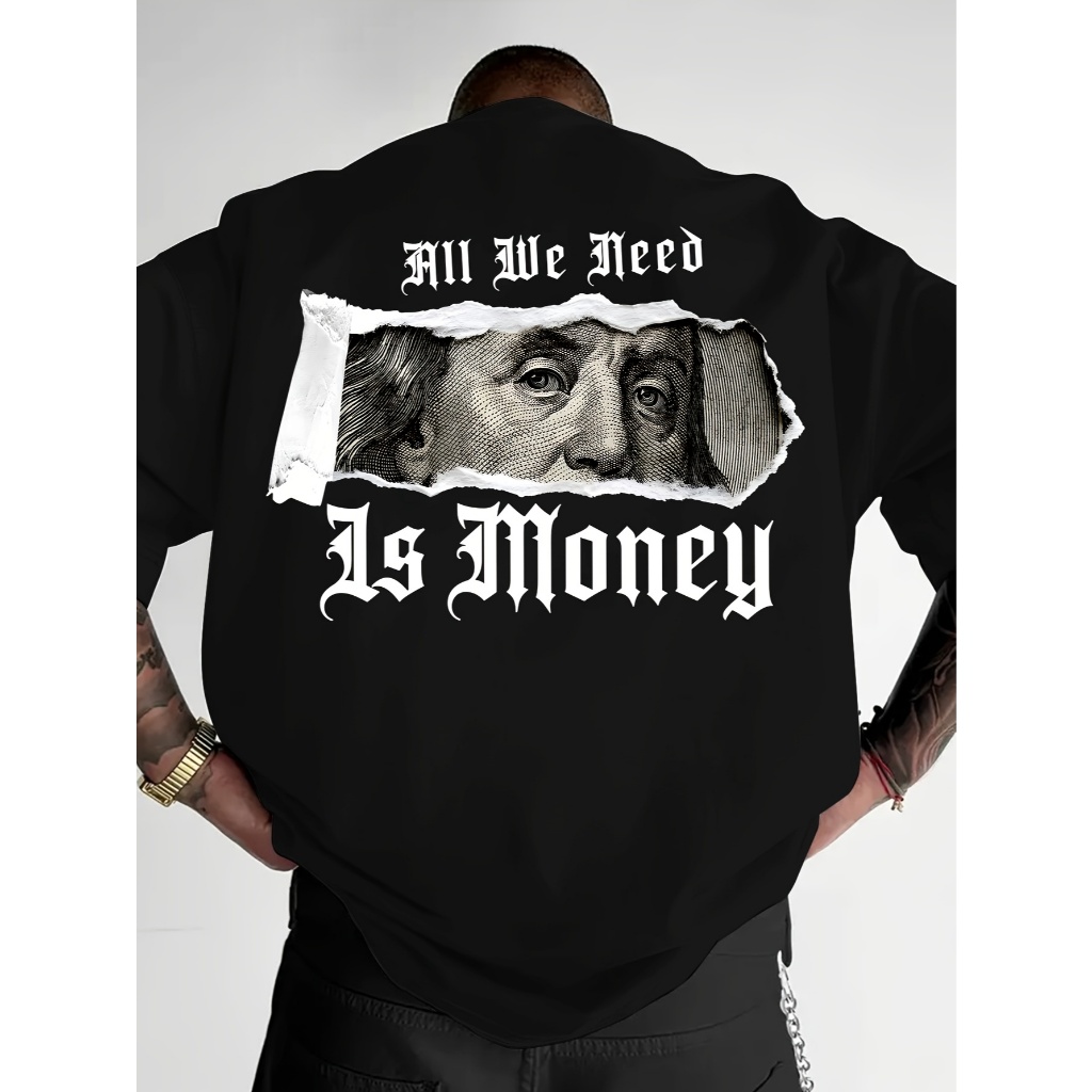 Camiseta Oversized Despojada Streetwear Urbano 100% Algodão treino largo academia money