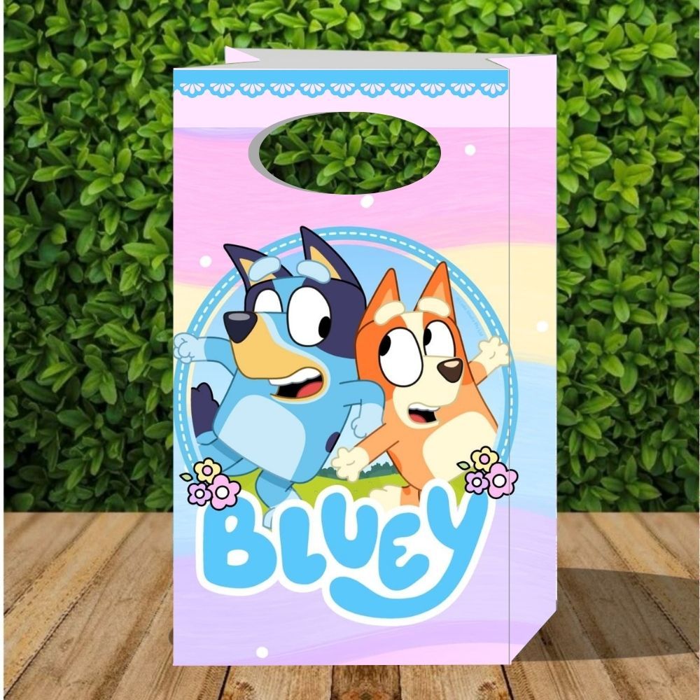Sacolinha Surpresa Bluey Menina 3 - Festa Infantil - Sacolinha P - Lembrancinha - Pegue e Monte - Sacola - Decoração