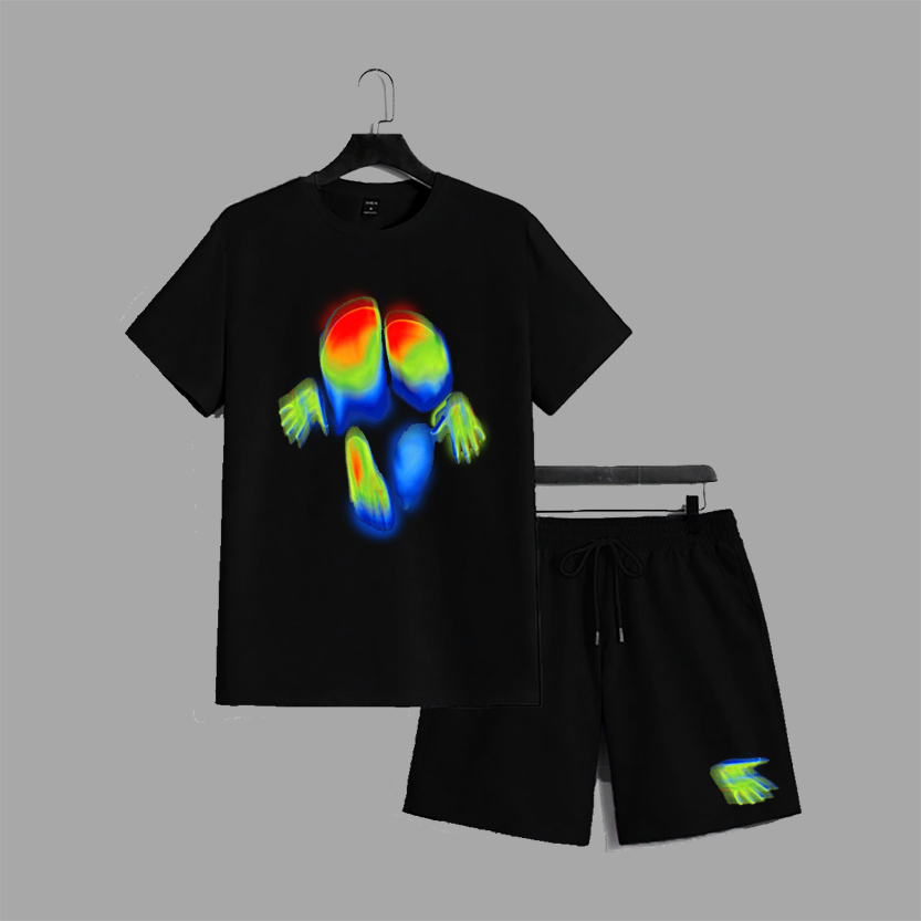 KIT Camiseta Algodão 30.1 e Bermuda Tactel Com Elastano Streetwear Estampado Termico Lançamento Urbans Life