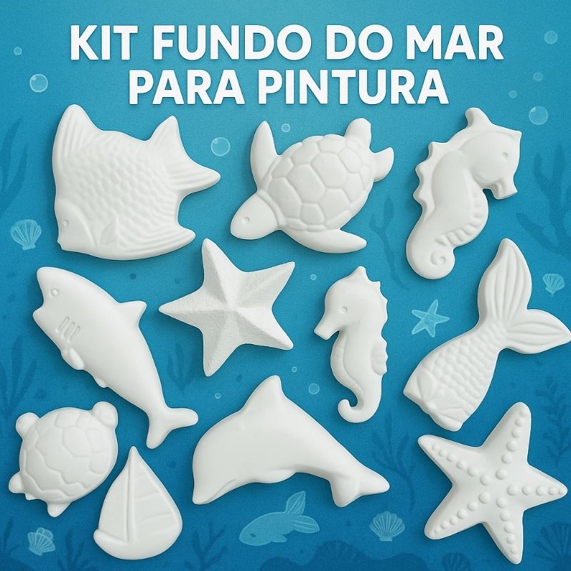KIT FUNDO DO MAR –PEÇAS EM GESSO PARA PINTURA 🎨LEMBRANCINHAS TEMATIZADAS FUNDO DO MAR