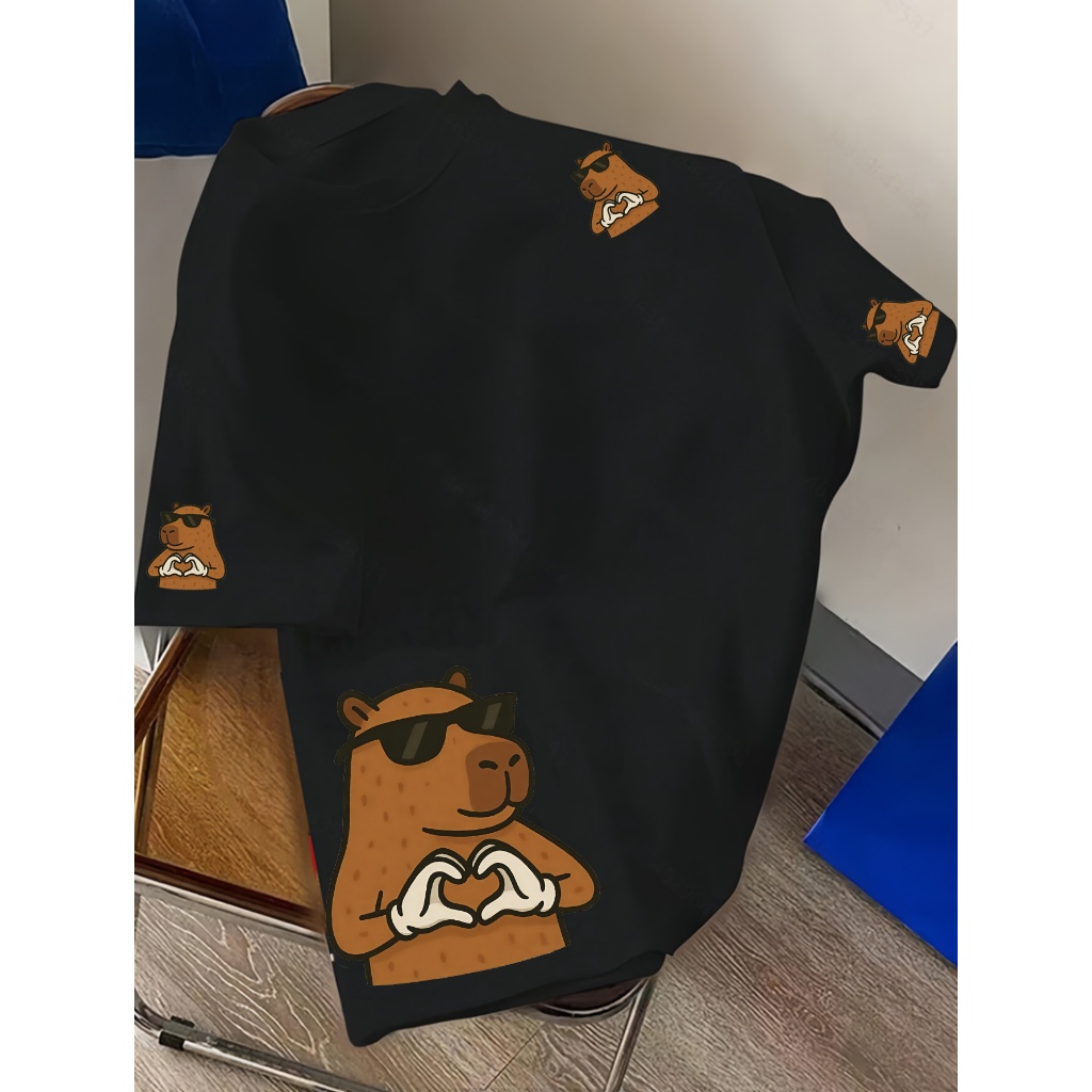 Camiseta Oversized Despojada Streetwear Urbano 100% Algodão treino larga capivara