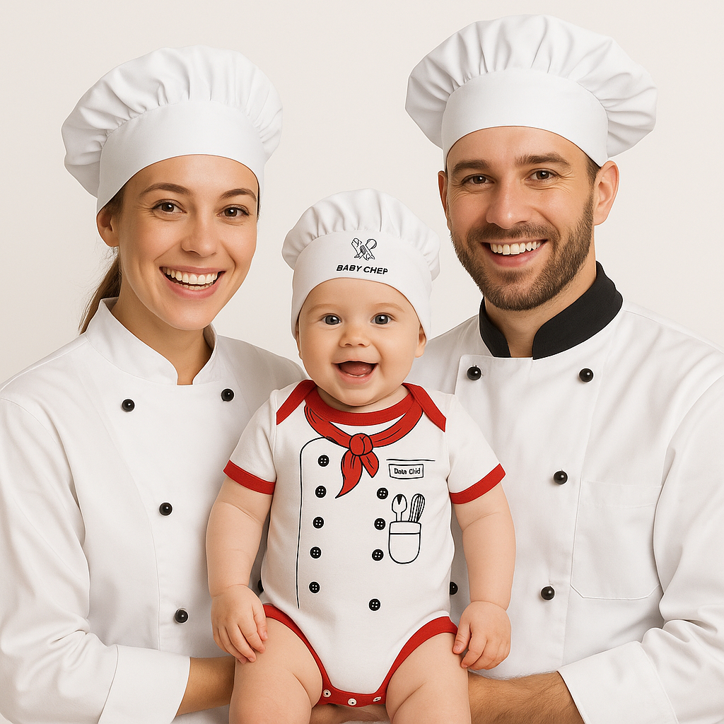 Body Cozinheiro Chef Fantasia Roupa Temàtica Mesversàrio Touca Bodie Bori Traje Menino