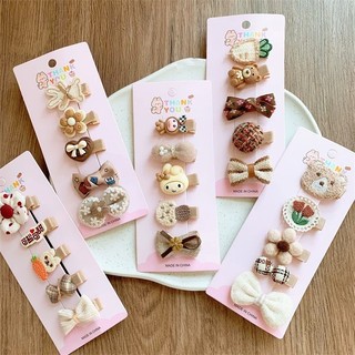 5 Peças De Grampos De Cabelo  , Presilhas Fofas De Desenho Animado Para Meninas , Conjunto De Acessórios I