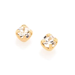 Brinco Feminino Rommanel Solitário Infantil Banhado a Ouro 18k com Zircônias 527137