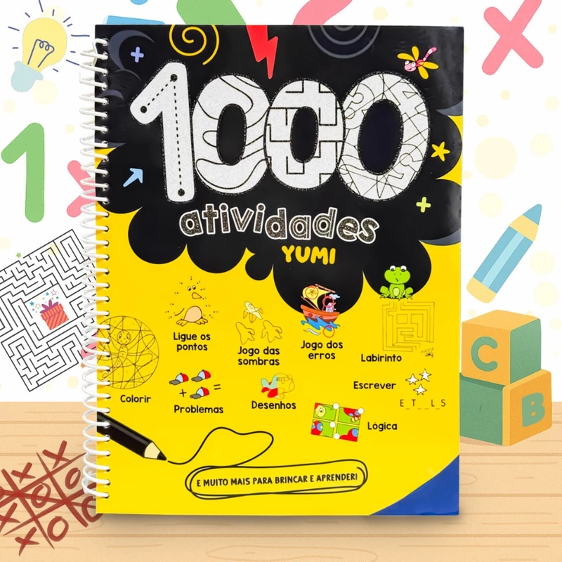 Livro Infantil Educativo com 1000 Atividades de Colorir
