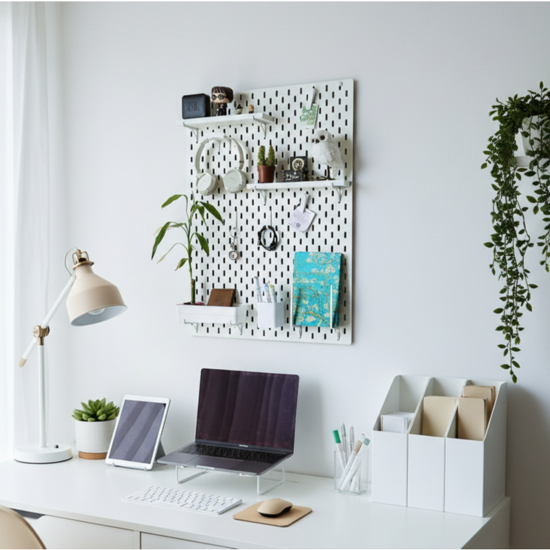 Painel para Organização Pegboard Vertical Setup/Estudos/Ateliê 76x56cm em Oferta na Shopee