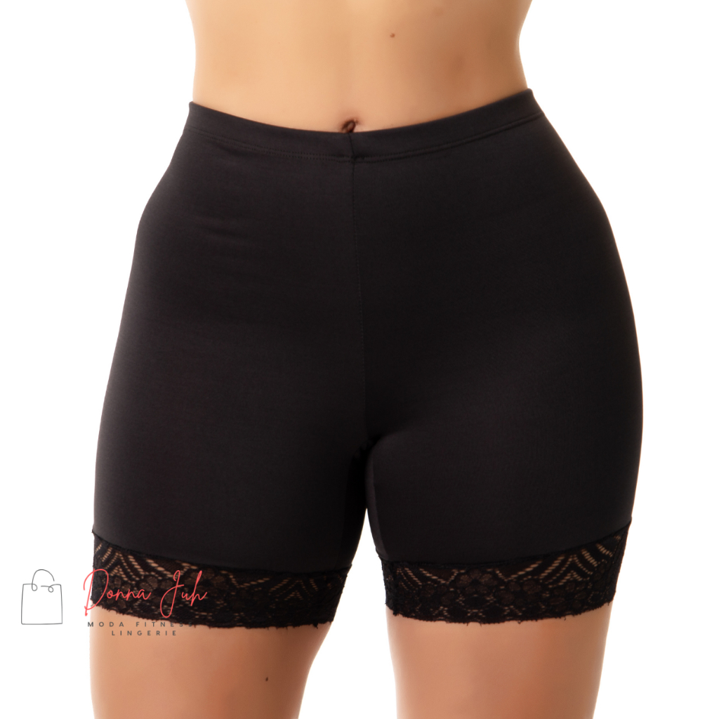 3 Anágua Short de Segurança Bermuda Feminino com Renda Proteção – Conforto e Proteção Cores M G GG
