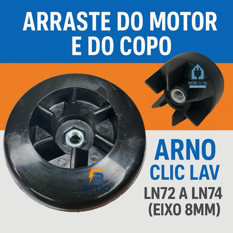 Arrastador do Motor e Do Copo Para Liquidificador Arno Clic Lav LN72