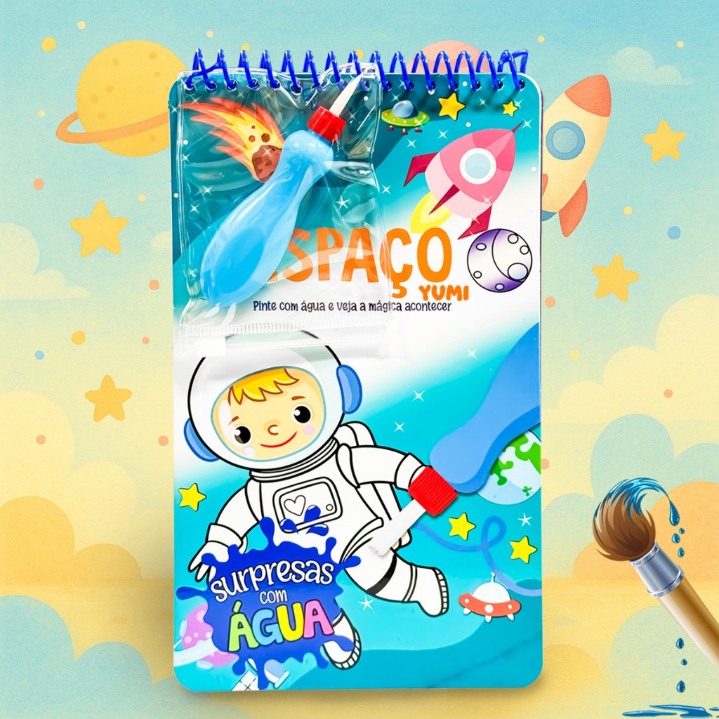 Livro Infantil Desenhos Espaço Universo Planetas Pinta Com Água Capa Dura Agua book Aquabook em Oferta na Shopee