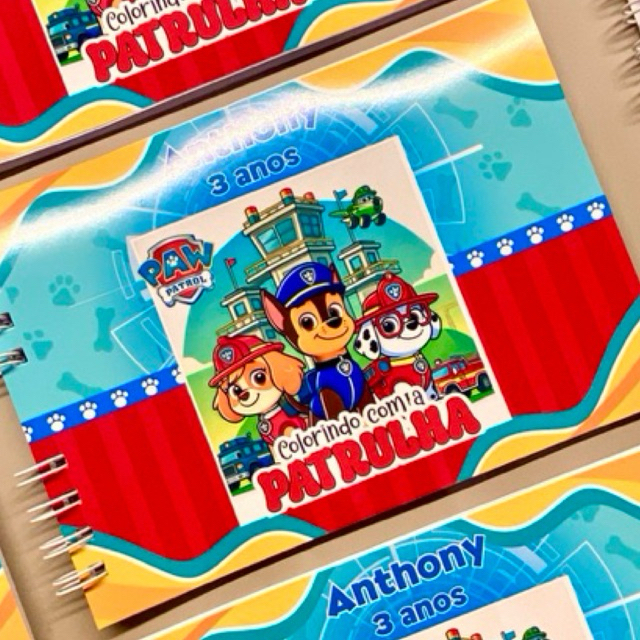 kit 10 Livro s de Colorir Personalizado | Lembrancinha festa infantil | Patrulha Canina | 40 Desenhos A5 em Oferta na Shopee