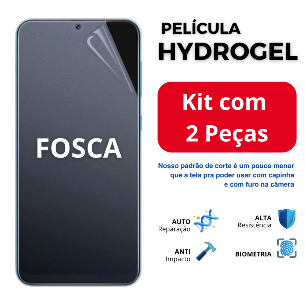 Kit 2 Peças de Película HIDROGEL FOSCA Flexível para Samsung S26 S23 S24 - TODOS OS MODELOS A16 A55 em Oferta na Shopee