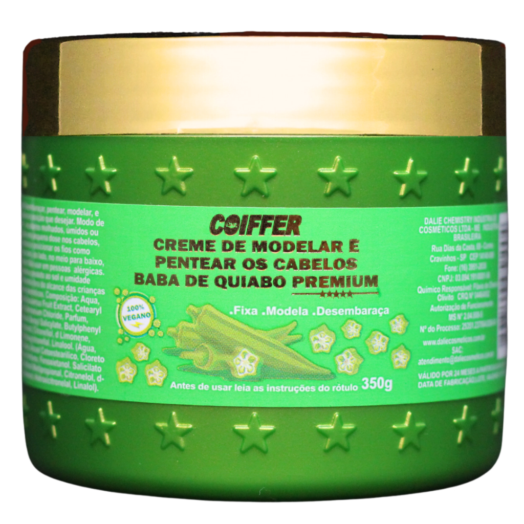 Creme de Modelar e Pentear Baba de Quiabo Premium Coiffer 350g