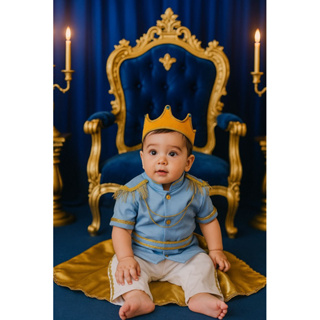 Fantasia Principe Encantado Luxo infantil- com coroa e capa em Oferta na Shopee