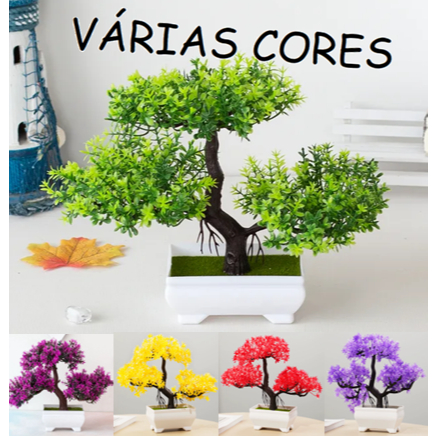 Bonsai Artificial 25cm Realista de Plástico com Vaso Bonsai para Casamento Planta Árvore Pequena Decoração Verde Amarelo em Oferta na Shopee