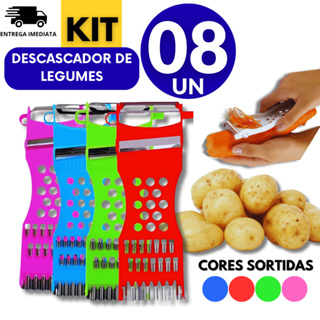 Conjunto Kit 08 Descascador de Legumes 5 em 1 Ralador Fatiador Frutas Aço Inox Multiuso Cozinha Multifuncional em Oferta na Shopee