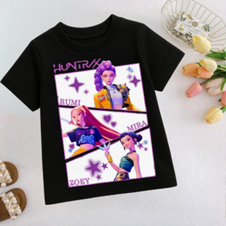 Blusinha Infantil Estampa Exclusiva Huntrix – Roupinha Kpop Demon Hunter em Oferta na Shopee