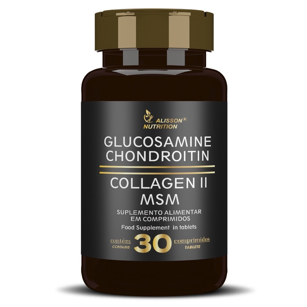 Suplemento Articular Glucosamina Condroitina Colágeno Tipo II MSM Vitamina D3 – Força e Mobilidade Alisson Nutrition
