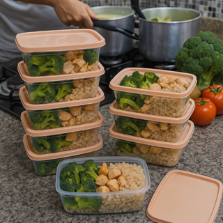 Kit Pote Marmita Fitness 500ml BPA Free reutilizável vai ao freezer ,microondas e lava louças em Oferta na Shopee