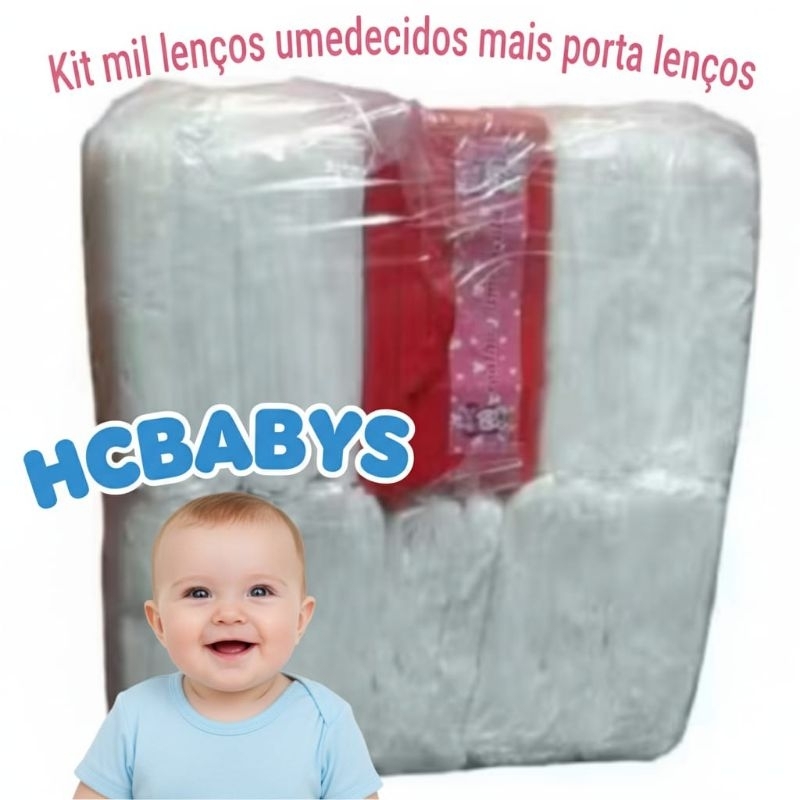 Kit 1.000 toalhas umedecidas + Porta lençota tamanho 20x13
