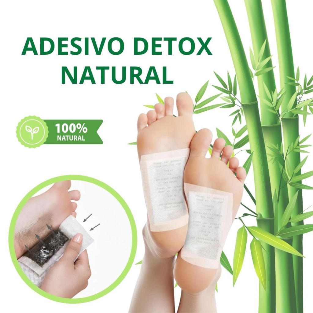 Kit 10 Adesivos Detox para Pés almofadas Anti Inchaço Eliminador Toxinas Impurezas Produto Natural