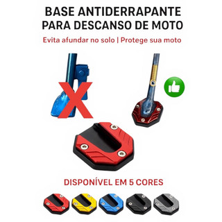 Base Descanso Moto Alumínio – Capa Protetora Antiderrapante para Pé de Moto