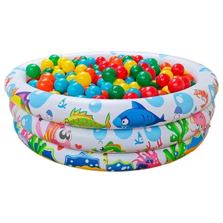 Piscina Infantil Inflável 180 Litros Colorida + Bolinhas Coloridas