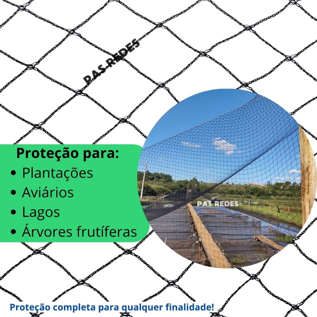 Tela Rede Para Controle de Pássaros Para Aviários, Plantação, Cobertura de lagos, Árvores Frutiferas - Até 30m² em Oferta na Shopee