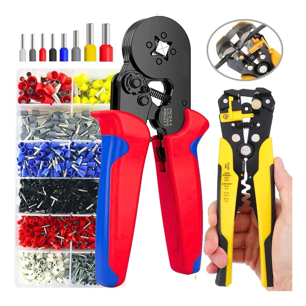 Kit de alicate de crimpagem, usado para remover 800/1200 terminais perfurados tubulares