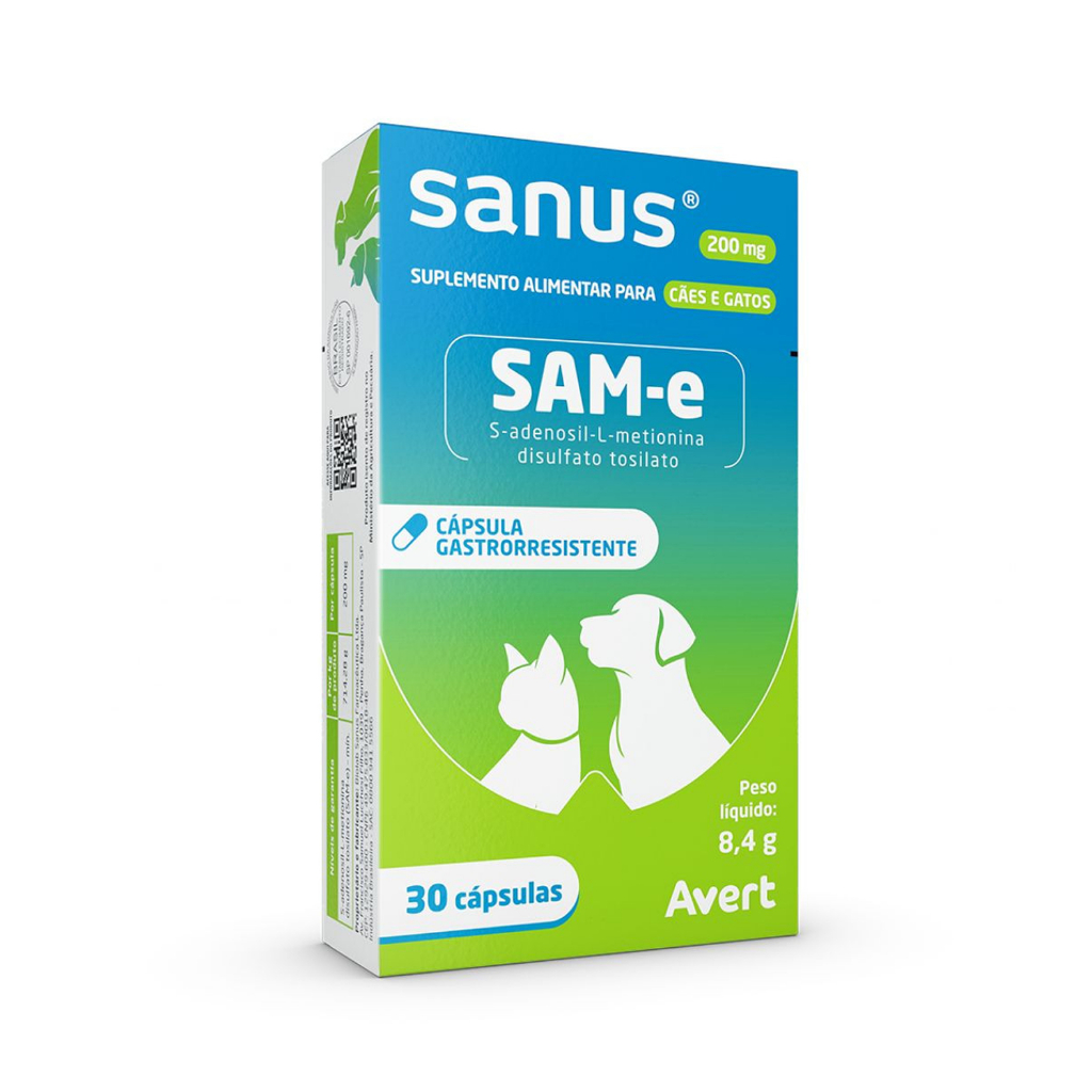 Sanus 200 mg 30 cápsulas Suplemento AVERT Pet em Oferta na Shopee