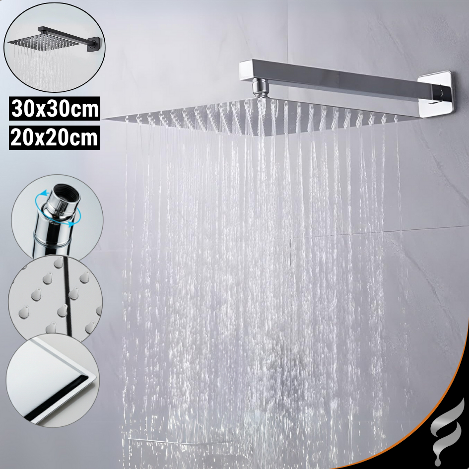 Ducha Aço Inox Chuveiro Quadrado 30x30 Ducha Fria Piscina a Gás Solar Chuveiro para Banheiro