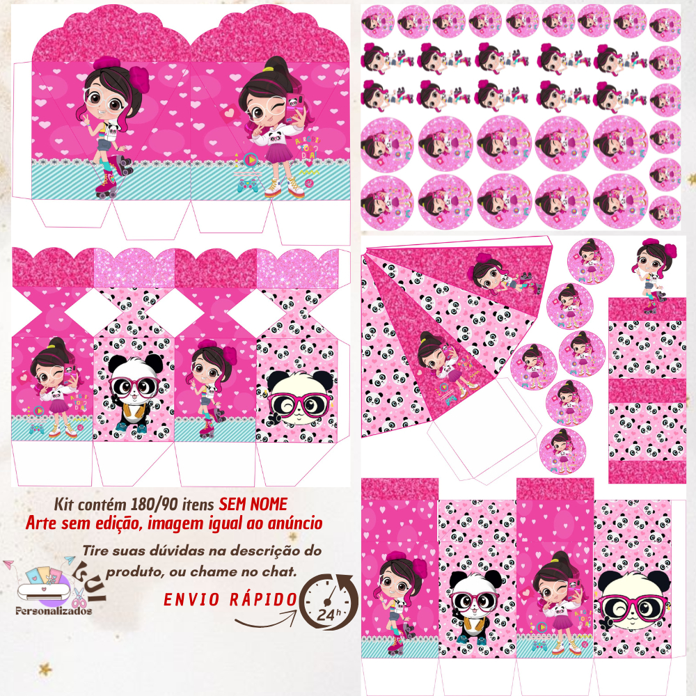 KIT COM 180/90 ITENS LEMBRANCINHAS S/COM NOME TEMA: LULUCA  (Envio Rápido) em Oferta na Shopee