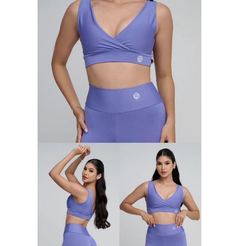 Conjunto Short Fitness Cintura alta e Top Academia Zero transparencia. — imagem 1