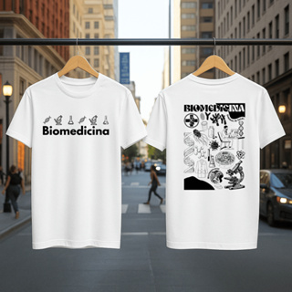 Camiseta UNISSEX 100% Algodão BIOMEDICINA FRENTE E COSTAS- PREMIUM em Oferta na Shopee