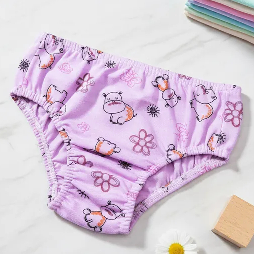 Kit 6 Calcinhas Infantil Rebatidas no Algodão Kit Com Estampas variadas