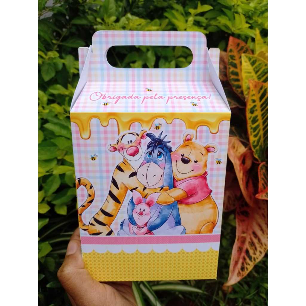 Kit Caixas Surpresa Maletinhas G Ursinho Pooh Personalizadas para Lembrancinha de festa - Fazemos qualquer tema
