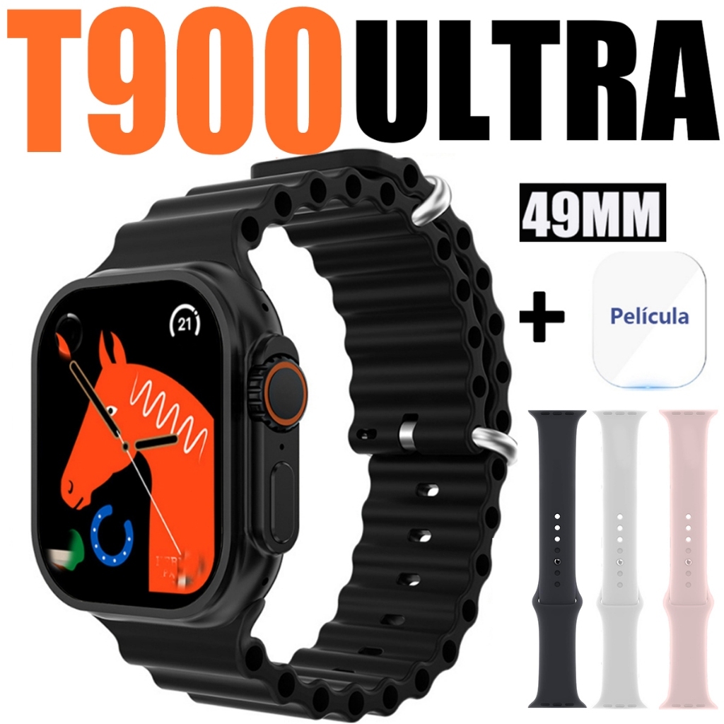 Imagem T900 Ultra Smartwatch Relógio Inteligente Prova Bluetooth Monitoramento De Saúde Exercício Contagem
